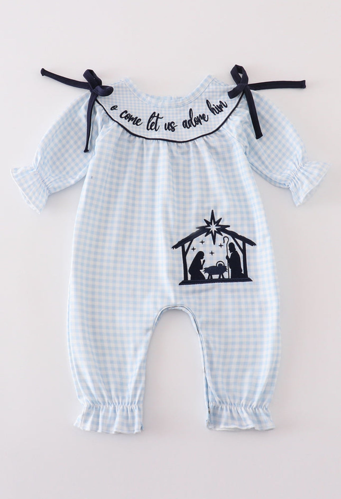 Nativity Navy Girl Romper