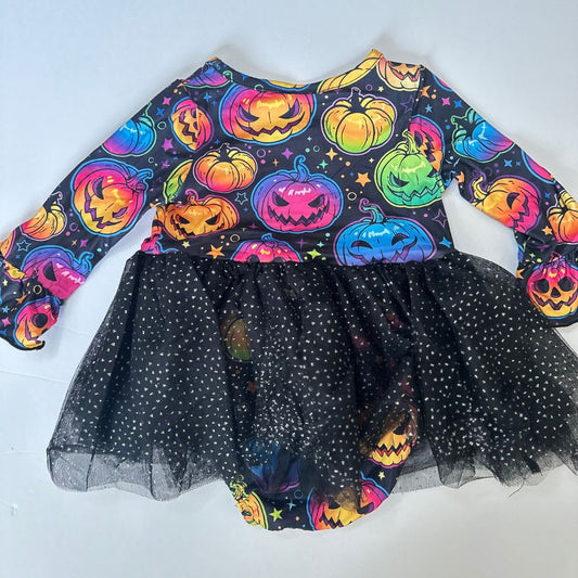 Colorful Pumpkin Baby Girl Romper