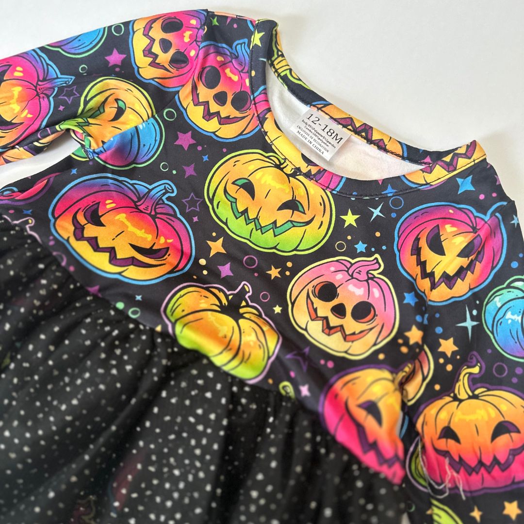 Colorful Pumpkin Baby Girl Romper