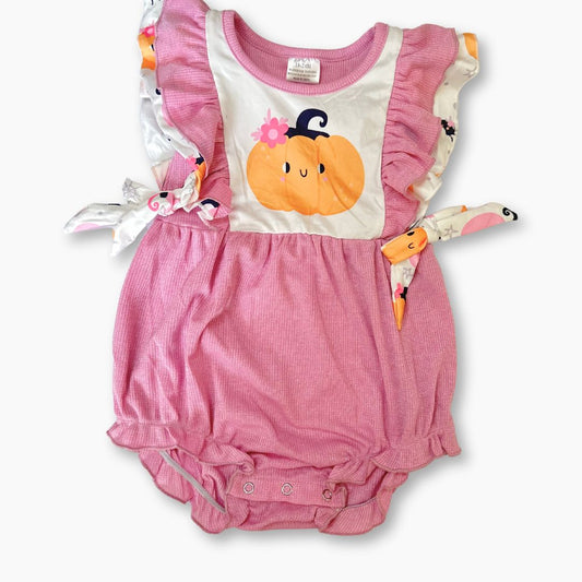 Pink Pumpkin Baby Girl Romper