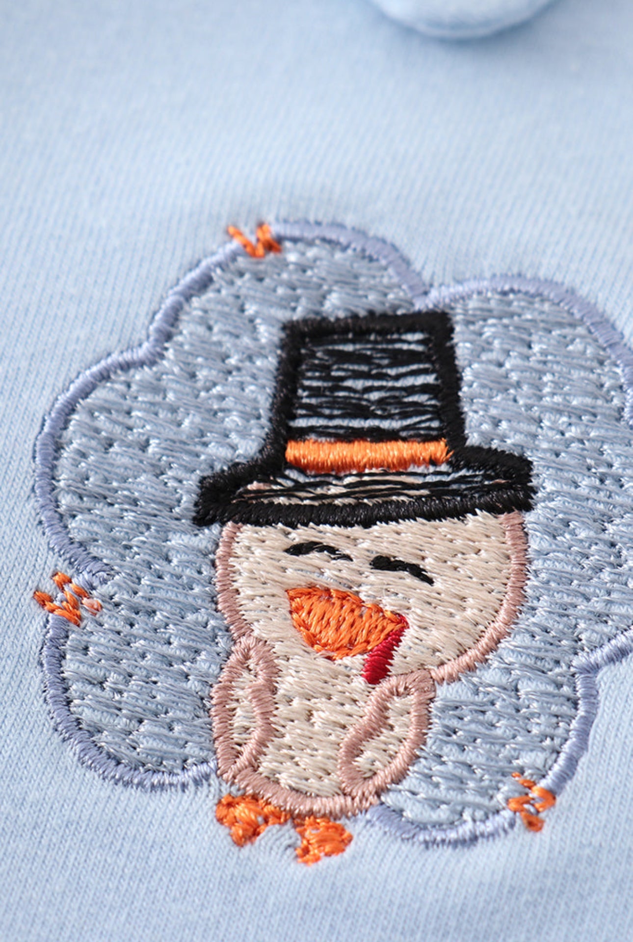 Blue Thanksgiving Turkey Embroidery Boy Set