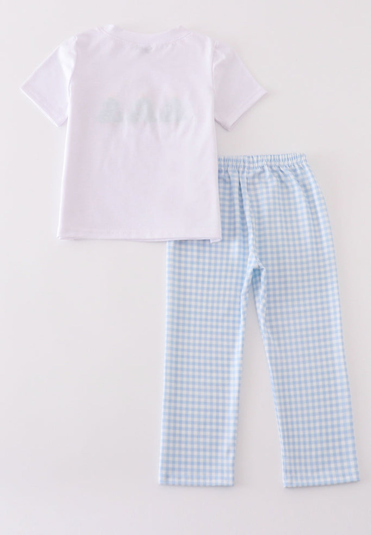 Blue Plaid Christmas Tree Boy Set