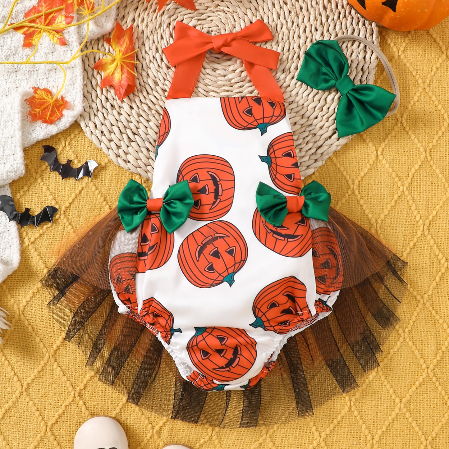 Halloween Pumpkin Tutu Romper