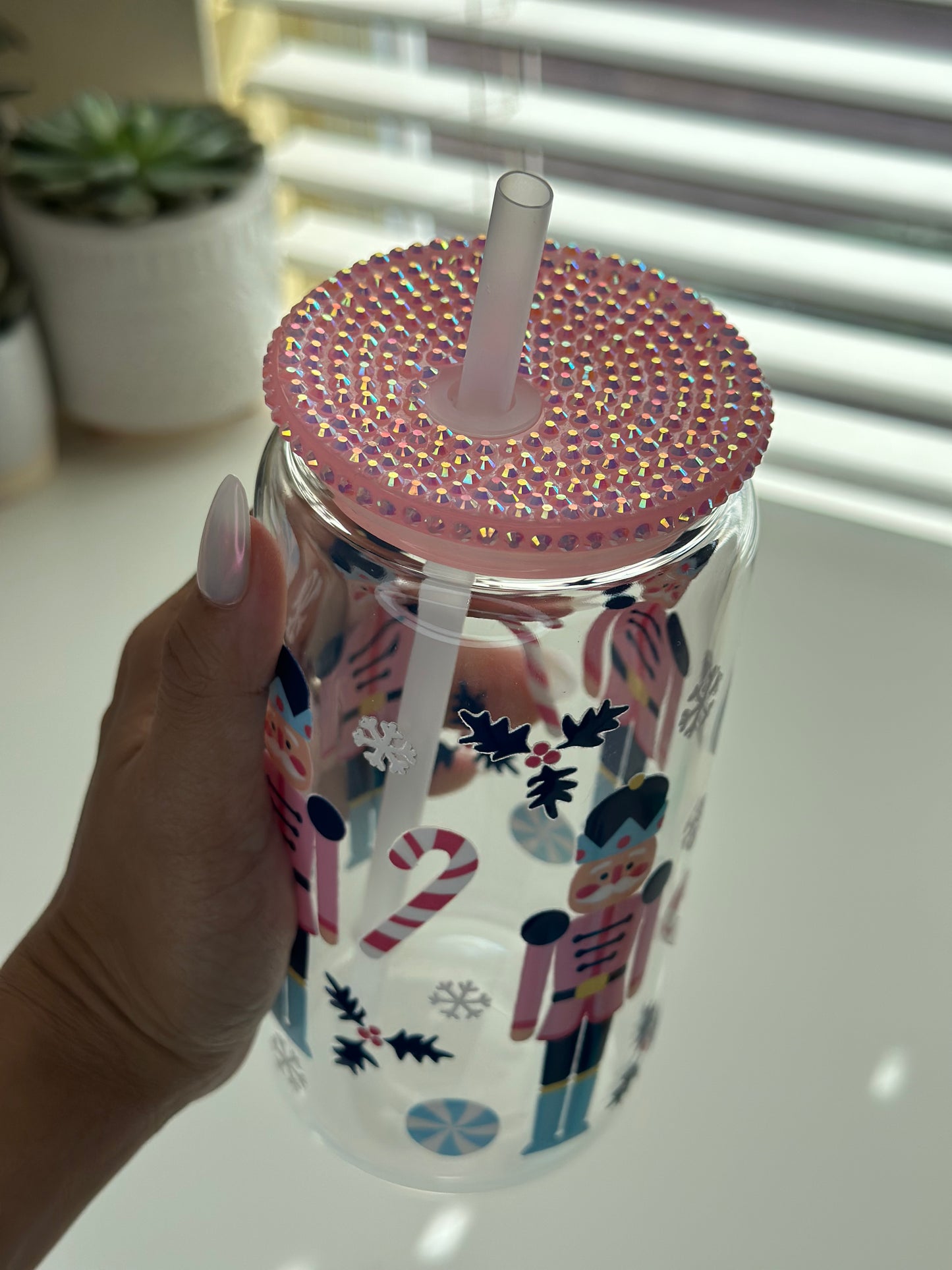 Pink Nutcracker Cup w/ bling lid