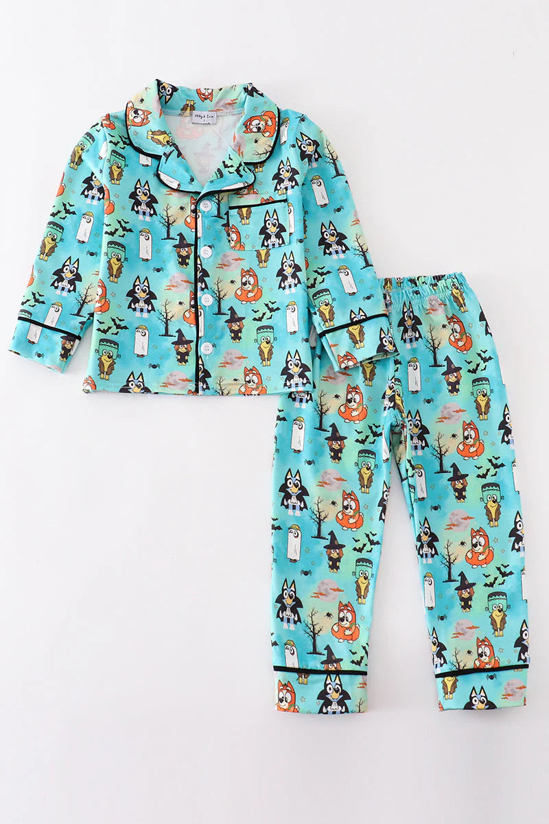 Boys Blue Halloween Character Pajama Set