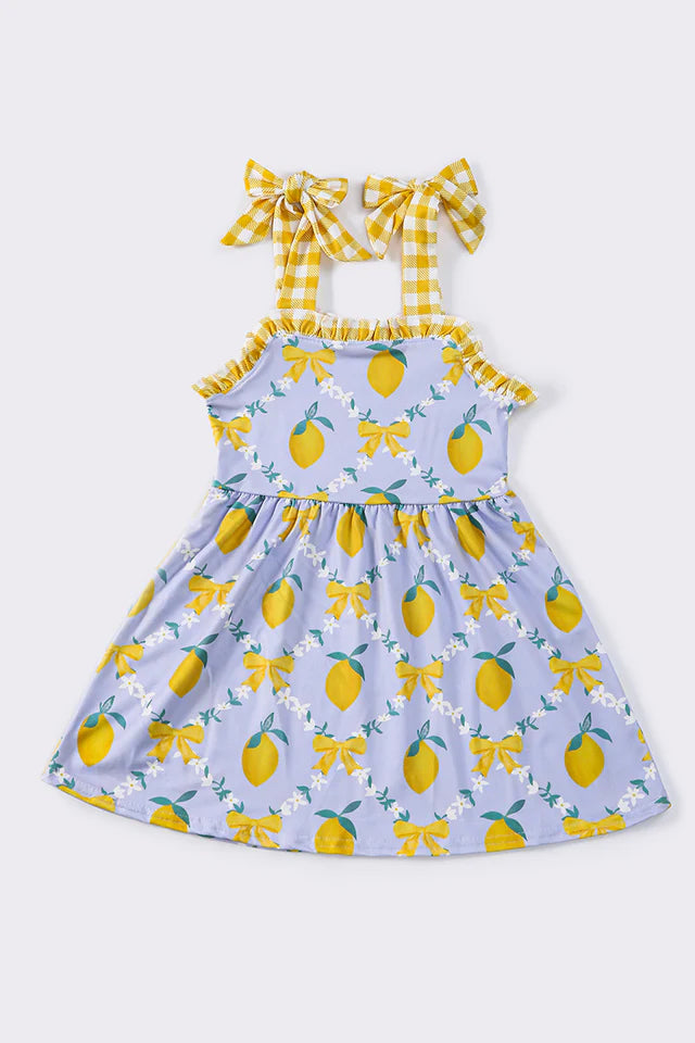 Lemon Print Strap Dress