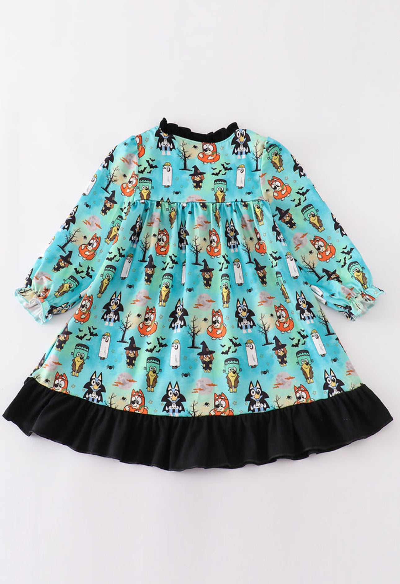 Blue Character Print Halloween Dress