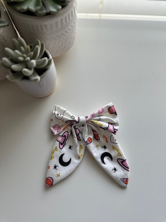 Pink "Boo" Hair Bow