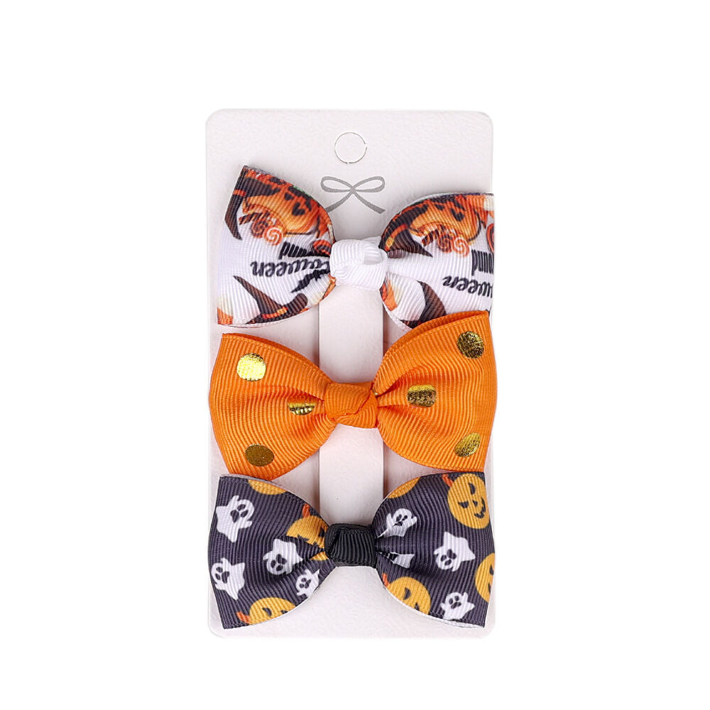 3 pack Halloween Hair bow clips