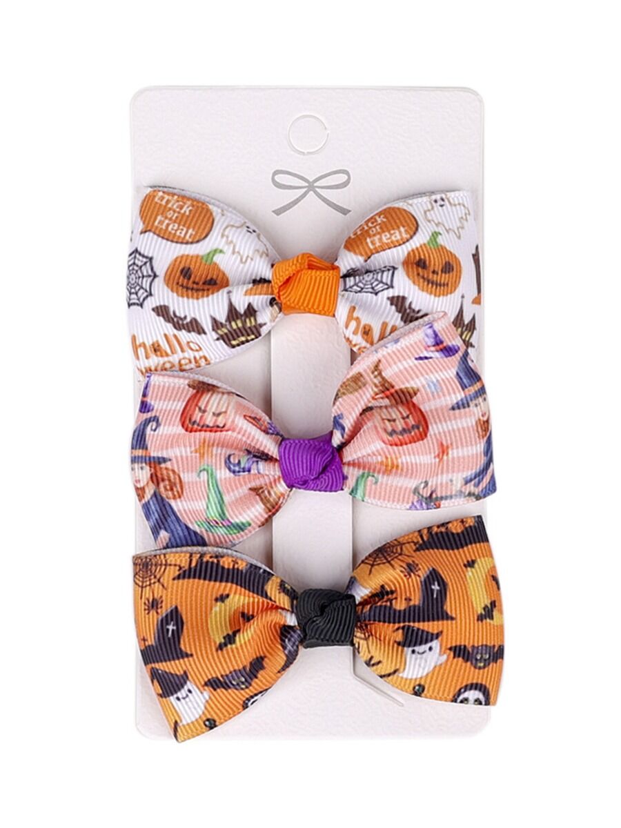 3 pack Halloween Hair bow clips