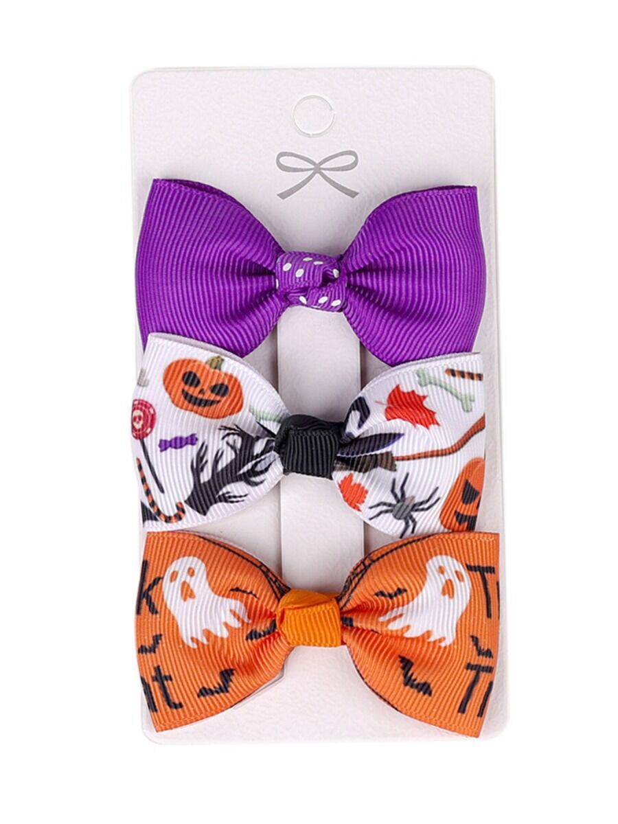 3 pack Halloween Hair bow clips